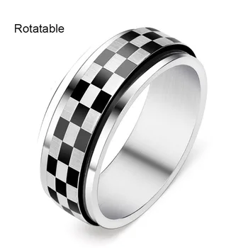 - ringe, rustfrit stål ringe til mænd, Roterbar Cube ring keramik gaver mandlige stål Tilbehør phalangeal mode Enkle smykker