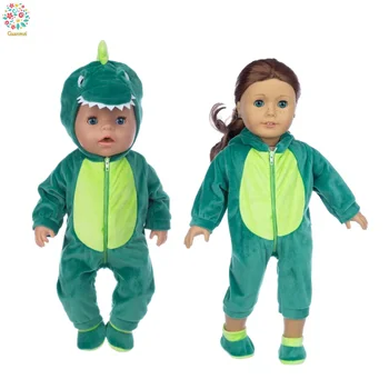 Dukke Tøj, Tilbehør, Grøn Dinosaur Design Af Bløde Buksedragt Passe 18 tommer 40cm-43cm Født på Ny Baby Til Baby Fødselsdag Gave 130165