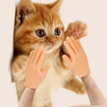 1 Par Kat Sjov Massage Lille Finger Handsker Pet Griner Mini-Finger Handske for Killing / Kat Pet Interaktivt Legetøj Kæledyr Produkter