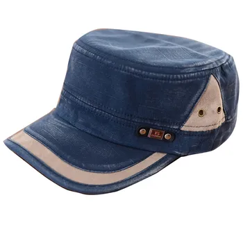 Unisex Vintage Fladskærms-top Lærred fiskeri hat Farve Blok Militære Unisex Cap udendørs vandreture rejse skygge Hat v 130390