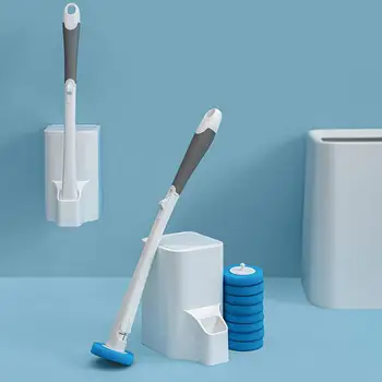 Toilet Børste Kit Med 10 Disponibel Refill Hoveder Kraftfuldt System Til Rensning Af Stærkt Dekontaminering Børste Til Toilet 130435
