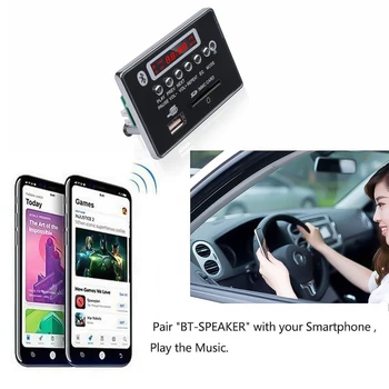 MP3-Modul 5V og 12V Hands-free MP3 Dekoder yrelsen Bluetooth Car USB-Afspiller, USB, FM, Aux-Radio Til Bilen Integreret Fjernbetjening 130648