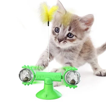 Kat vindmølle toy sjove massage roterbar kat kat legetøj foråret toy sfæriske tand rengøring pet supplies cat toy 13118