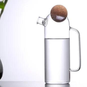 1pc Cork Glas Te Kedel Tykke Glas Tekande Jar Te Kande til Brug i Hjemmet