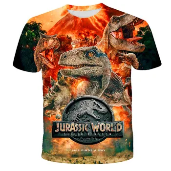2021 Jurassic Verden Faldne Rige Cool Dinosaur Hoved 3D-Print T-shirt til Drenge og piger Hiphop Tee Tshirt Boy color Tøj Drop 131289