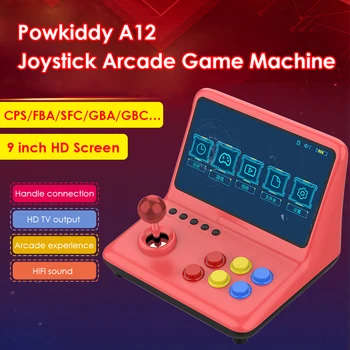 Powkiddy A12 Joysticket Arcade Spil til Konsol 32GB Indbygget i 2000 Spil HDTV Link To-personers Kamp 9-tommer hd-Skærm