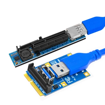 Mini-PCIE-til-PCI-E X4 Slot Riser-Kort Port-Adapter PC Grafikkort Stik med 60CM USB3.0 forlængerkabel PCI Express-Riser 13270