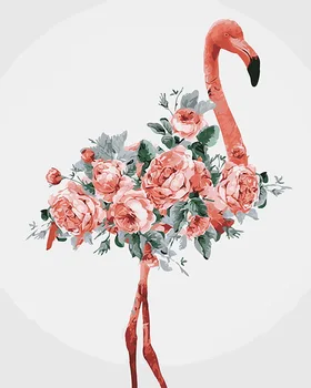 DIY-Maleri Af Numre Flamingo Dyr Billede Håndmalet Oil Painting Gave Maling Til Voksne Børn 40*50 cm 132709