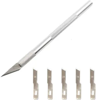 Præcision Hobby skærekniv med 5pcs NR.38 Knive+1stk NR.11 Vinger Keramik Værktøjer Og Forsyninger Til Fagfolk Skulptur 132717