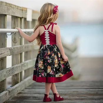 2019 Mode Barn Børn Baby Piger Tøj Floral Party Tutu Kjole Sundress Børn Formelle Prinsesse Kjole
