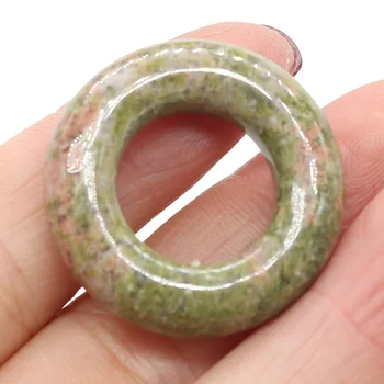 Natursten Cirkel Vedhæng Turkiser Tiger Eye Reiki Helbrede Opal Cirkel Crystal DIY-Halskæde, Øreringe og smykkefremstilling