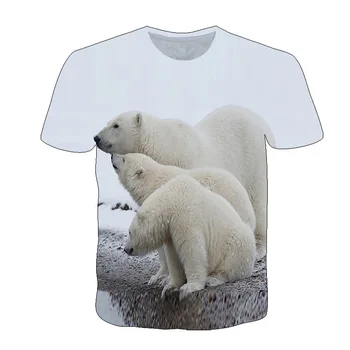Unisex nye sommer t-shirts Mode polar bear t-shirts Drenge t-shirts Smukke runde krave kids t-shirts