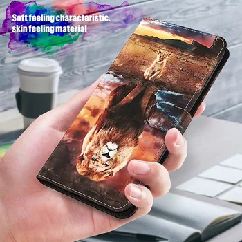 Mode 3D Lion Læder Flip Wallet taske til Samsung Galaxy S20 FE S21 S20 Plus Ultra S10E S10 Lite Plus S9 S8 M51 Kortholderen 13420