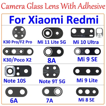 100Pcs，Kamera Glas Linse Med Mærkat For Xiaomi Mi 9SE 10 Ultra 11Lite Poco F1 F2 Pro X2 Redmi 6A 7A 8 9 K30 10Pro Bemærk 10S 9T 134267