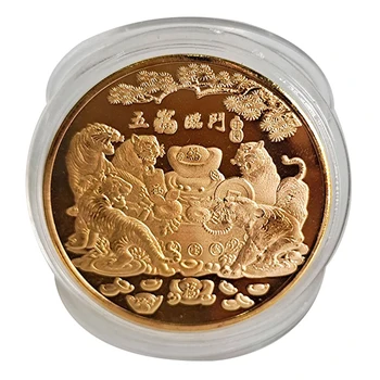 Collectible og Smukke År af Tiger Samleobjekter Kinesiske År of the Tiger Udsøgt Dekorative Håndværk Mønter 134652