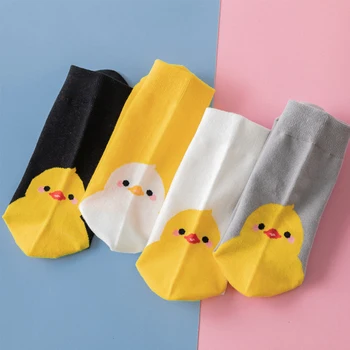 2021 Mode Harajuku Stil Sokker Dyreprint Duck Søde Sokker Tegnefilm Harajuku Kawaii Kvinder Sjove Blød Bomulds Sok