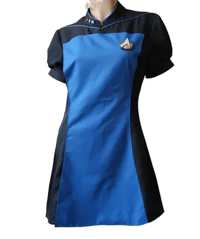 Star Cosplay Trek TNG Uniform Kjole Med Badge Halloween Fest Bolden Kjole Cosplay Kostumer 134681
