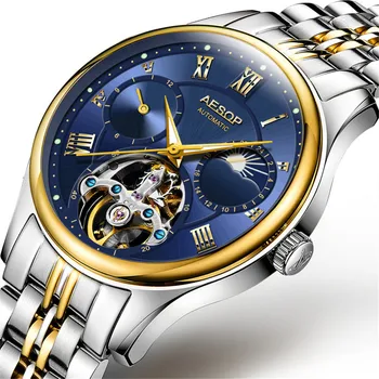 GUANQIN 2020 armbåndsur Mænd Lysende Clock Man Automatisk Vandtæt Mekanisk Stål Guld Skelet Business Relogio Masculino