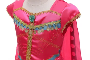 Aladdin Prinsesse Barn Pige Jasmine Kjole Halloween Pige Jasmine Kostume Med Kappe Carnival Part Tøj Ydeevne Kostume 134945