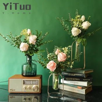 YiTuo Simulering Blomst Rose Buket Hjem Dekoration Bryllup YC1052 134967