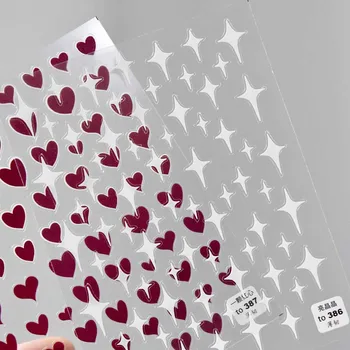 1 stk 3D Negle Skyder Kærlighed Hjerte Stjernede Design Negle Dekoration Decal DIY Overføre Selvklæbende Farverige Nail Art Tips Tatoveringer Manicure