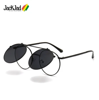 JackJad 2020 Mode Vintage Runde SteamPunk Stil Solbriller Flip Op Clamshell Klassisk Design, Sol Briller, Oculos De Sol 2203