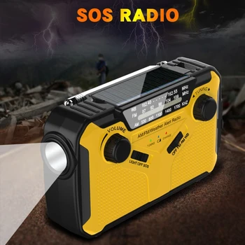Multifunktionelle Radio Bærbare Sol Opladning Radio til Udendørs Camping Vandring FM AM Lommelygte Power Bank