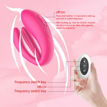 2 I 1 U-Form Trådløse Vibrator Med Seksuelt Toy Par Dildo Vibrator G Spot Klitoris Stimulator Vibratorer Sex Legetøj Til Kvinder 13606
