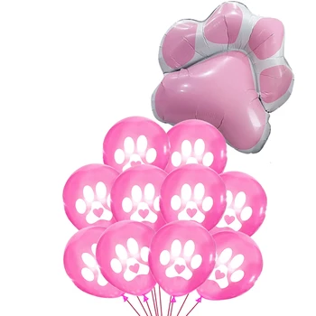 Pink Lad os pawty Balloner Lad os Pawty Forsyninger stykke Legetøj Hund, Kat Dyr Pet Poter Udskriver Balloner Dog Happy Birthday Party Dekorationer 136147