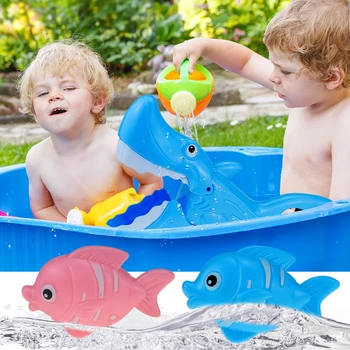 Baby Brusebad Badeværelse Legetøj Haj Spise guldmakrel Børns Leg i Vand, badning puslespil Svinge Sjovt fiskeri vand Toy Sæt