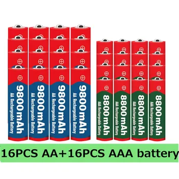 AA+AAA-batteri 1,5 V AA-9800 mAh+1,5 V AAA-8800 mAh Alkaline1.5V Genopladeligt Batteri Til Ur Legetøj Kamera batteri 136377