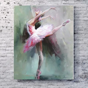 Ballet danser ballet ene fod balance, rotation dans kropsholdning dekorative maleri abstrakte eget maleri DIY home decor maleri 136515