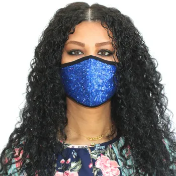 Sort Paillet Maske Til Ansigt Fashion Kvinder Fest Dekoration Smykker Maske Til Kvinder, Dame Elegant Vaskbar Bomuld Maske