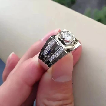 Luksus Mode Ring I Sølv Farve Krystal Farverige Cubic Finger Ringe, Bryllup, Engagement Party Gave Tilbehør