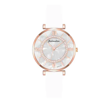 Kvinder læder rem Ure damer luksus rosa guld diamant ur kvindelige casual stor urskive vintage Armbåndsure reloj mujer 136905