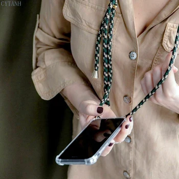 Gennemsigtig soft shell Bære Halskæde Reb Telefon Tilfældet For Xiaomi Redmi Note 4 5.5