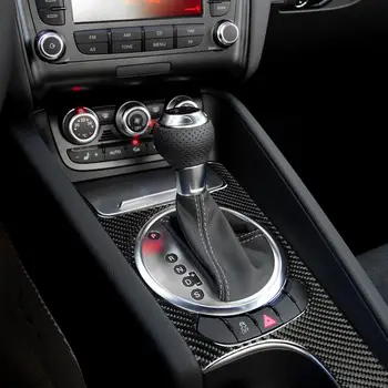 Universal selvklæbende Dekorative Carbon Fiber Bil Gear Shift Panel Klistermærke til Audi TT 8N 8J MK123 TTRS 2008-