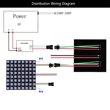 WS2812B RGB LED Pixel Skærm Panel WS2812 Lys 64/256 Lysdioder 8x8 16x16 8x32 Modulet Programmeres Individuelt Adresserbar dc 5 v