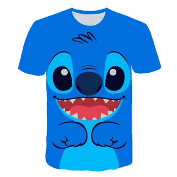 Sommer for Børn Animationsfilm Blue Monster Store Ører Søde 3D-Print Drenge Og Piger, Mode, Quick-Tørring Kort-SleevedT-Shirt