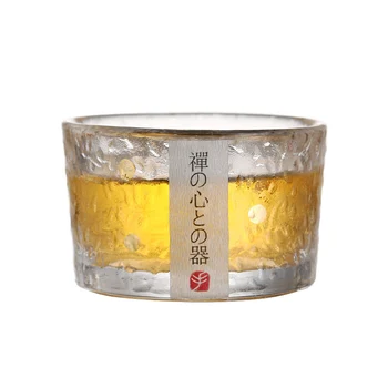 2021 Guld Glas Og Kop Te Skål med Glod Rim Japansk Stil Hånd Hammer Kung Fu Tilbehør Grøn Puer Tekopper Teaware Sæt 138121