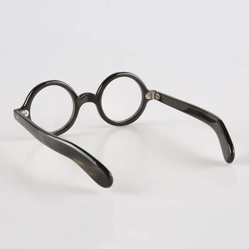 Unik Håndlavet Rund Hvid Sort Indiske Horn Solbriller, Briller Brillerne Optiske Briller Ramme 138220