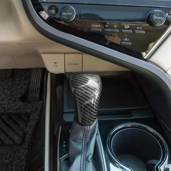 Sport Style Carbon Fiber Print Auto Gear Shift Knappen Dække Trim til Toyota Camry 2018-2020 Avalon Corolla Hatchback 2019 2020