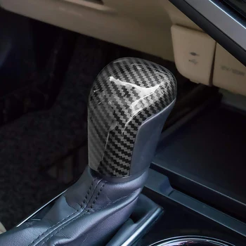 Sport Style Carbon Fiber Print Auto Gear Shift Knappen Dække Trim til Toyota Camry 2018-2020 Avalon Corolla Hatchback 2019 2020
