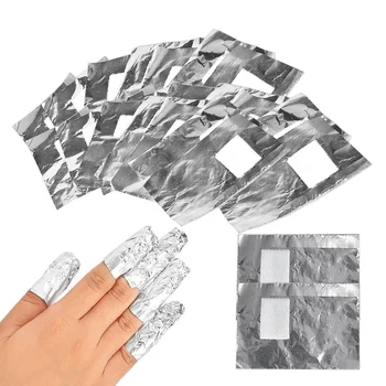 Negle Folie Gel Wraps neglelakfjerner Neglelak Remover Wraps Puder Folie af Aluminium, Kunst Soak off Akryl Fjernelse af Makeup Af Sølv 100PCS