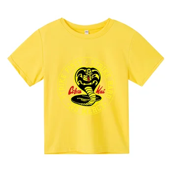 Børn 2-14 År Gamle Sommer Tøj, T-shirt med O-hals Casual Pige Toppe Kort-langærmet T-shirt til Drenge Bomuld Print Baby Tøj
