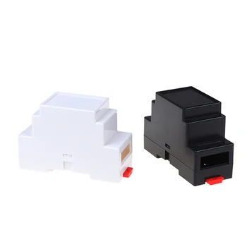 1pc 88x37x59mm Plast Elektronik Box-Projekt Tilfælde af DIN-Skinnen PLC Junction Box Hvid Sort Farve 139485