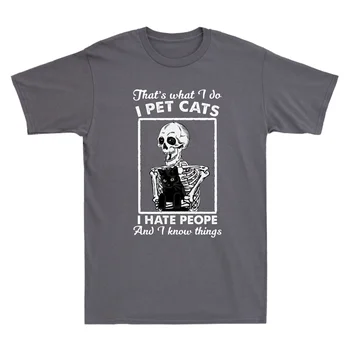 Skelet Knus Kat Det er, Hvad jeg Gør, jeg Katte Hader Folk Og Kende Ting, Vintage kortærmet T-Shirt