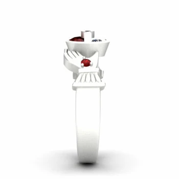 Mode Søde Røde Hvide Zircon Sten, Krystal Kugle vielsesringe for Kvinder, Piger Pokemon Engagement Ring Boho Smykker 2021