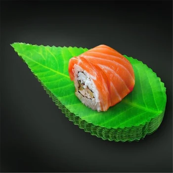 200Pcs/pack Grøn bladform Japansk Mad Sushi Dekoration Blade Sushi Græs Kreative Plast Blad Sashimi Indretning Værktøjer