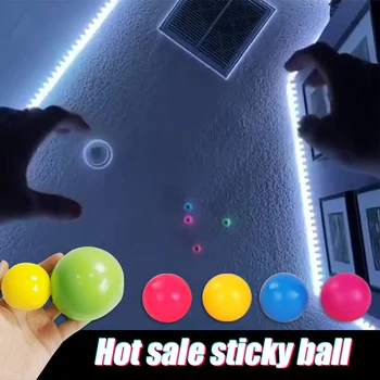 5pc Stick Wall Ball Glødende Globbles Squash Xmas Sticky Mål Bolde Dekompression Smide Pille Toy Børn Gave Nyhed Stress Rel
